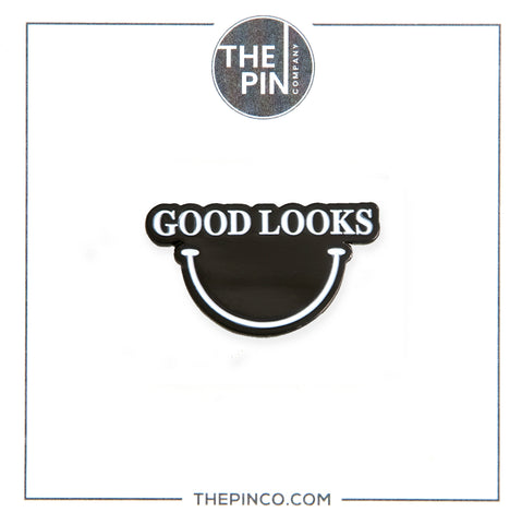 "Good Looks Smiley" Pin